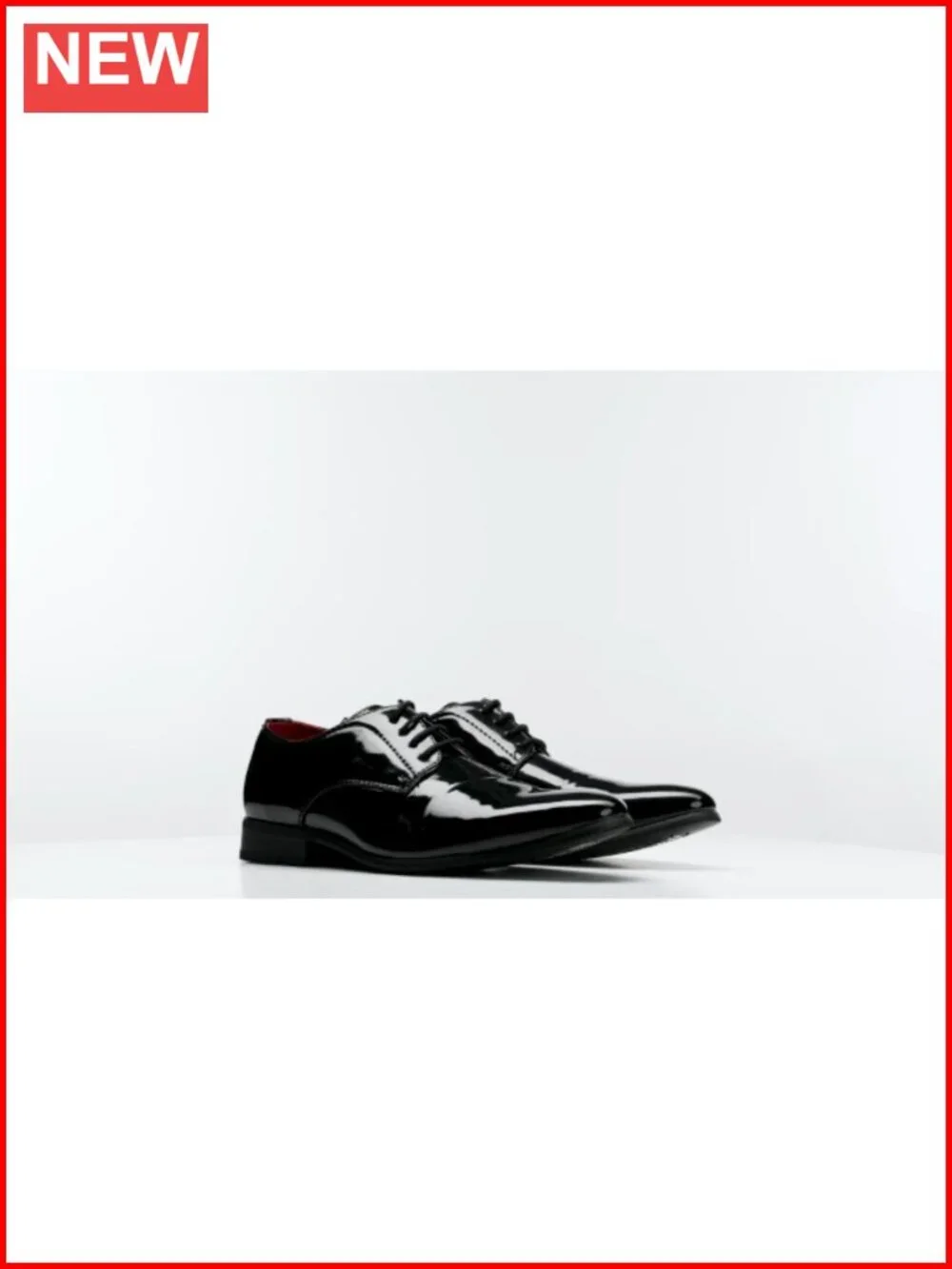 Faux Patent Leather Tuxedo Dress Shoes Classic Lace-up Formal Oxford Men's